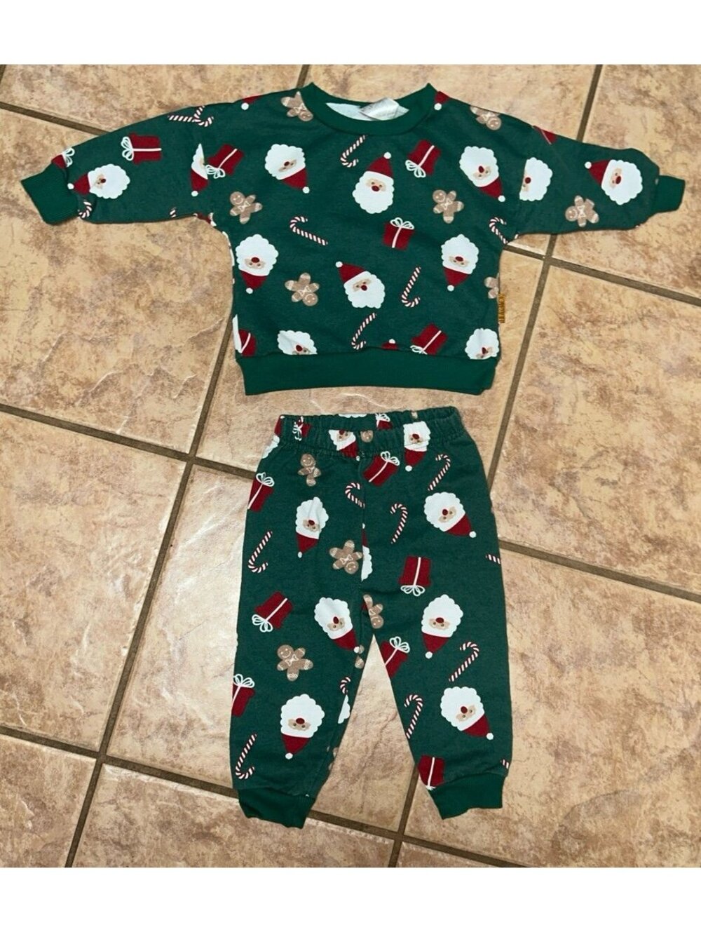 Toddler Christmas Santa 2-Piece Outfit Set 12–18 Months Green Holiday